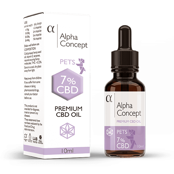 Premium CBD Kapi za ljubimce 7% — 10ml